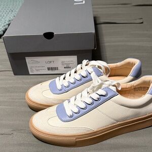 LOFT Cream and Lavender Sneakers